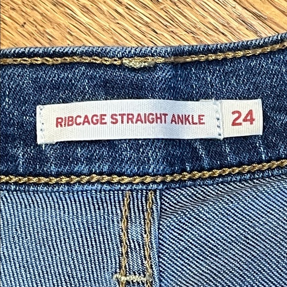 -Levi's Button Fly Ribcage Straight Ankle May 2022 Blue Jeans Women's W/24 L/27 - Picture 8 of 14